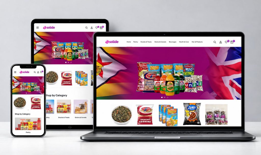 Solide Store UK website shown on laptop, tablet and phone